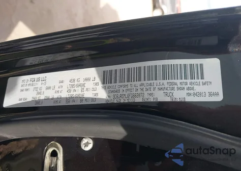 2015 Ram 2500 Lone Star z USA, uszkodzony, nr VIN 3C6UR5ML6FG662072